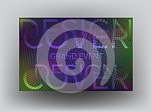 Abstract multucolor design cover with halftone effect.